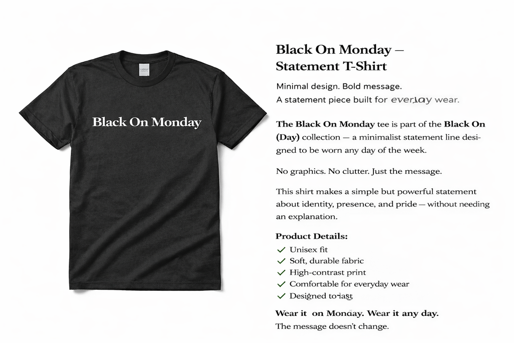 Black On…Sloganityisms Statement Tee ($15) / Monday
